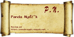 Panda Nyék névjegykártya